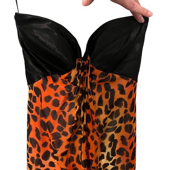 Cache Black, White, Orange Animal Print Strapless Maxi Dress 4 - Picture 10 of 10